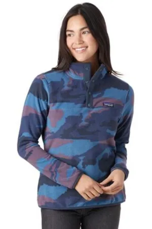 Patagonia Blue Camo Micro D Snap-T Fleece Pullover Mock Neck Size Small thumbnail 1