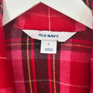 Old Navy Women’s Long Coat Red Tartan Plaid Oversized Soft Brushed Duster~L thumbnail 2