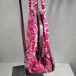 VTG Vera Bradley Eloise Bag Large Barbie Hot Pink Kiss Lock Dome Shoulder Purse thumbnail 12
