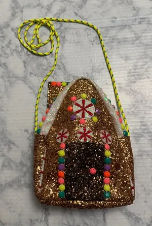 J. Crew Crewcuts “Kids” Crossbody Glitter Gingerbread House Bag thumbnail 1