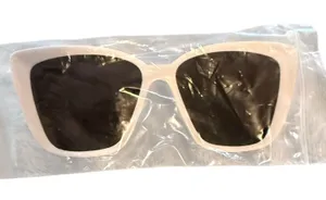 Women’s White Square Sunglasses with Dark Lenses thumbnail 1
