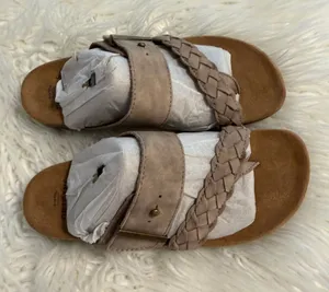 Earth Origins Oneida Taupe Braided Slide Sandals size 7 brand new thumbnail 1