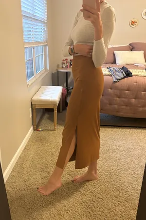 SheIn brown midi skirt thumbnail 2