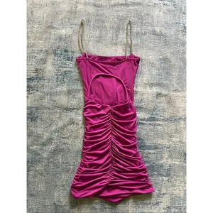 Lucy In The Sky Mauve Pink Marsha Rhinestone Strap Bodycon Mini Dress XS thumbnail 6