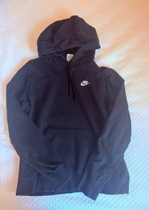 Nike Black Pullover Hoodie with White Swoosh thumbnail 1
