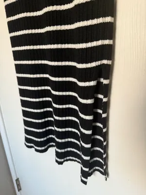 Black and white striped midi dress thumbnail 3