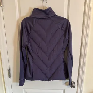 Athleta Inlet Jacket Purple Down Hybrid Zip Coat Size Small Missing Hood thumbnail 3