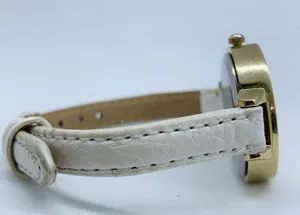 Geneva platinum woman’s 30mm gold tone watch rhinestones white dial runs thumbnail 5