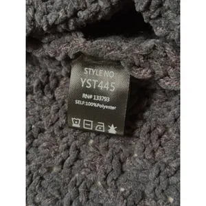 Anthropologie POL Women's Black Chunky Cable Knit Open Front cardigan Size‎ M thumbnail 6