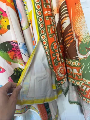Rosa Clothing Colorful Resort Printed High Waist Handkerchief Hem Boho Skirt L thumbnail 7
