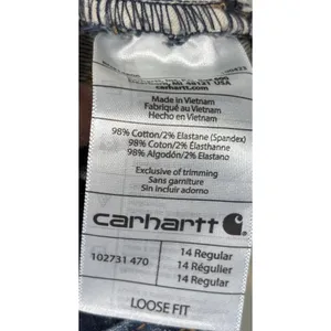 Carhartt Womens‎ Rugged Flex Loose Fit Straight Leg Jeans 14 Regular Dark Wash thumbnail 6
