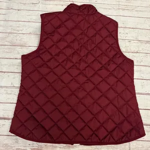 Old Navy Women’s Maroon Burgundy Quilted Puffer Vest Full Zip Mock Neck Sz XL thumbnail 5