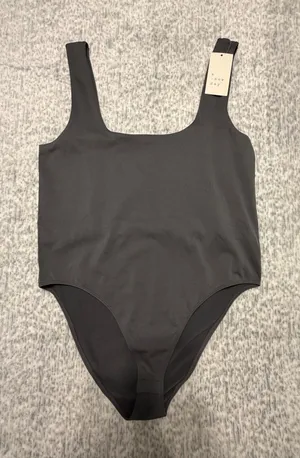 A New Day Women's Grey Square Neck Tank‎ Bodysuit Size XXL thumbnail 1