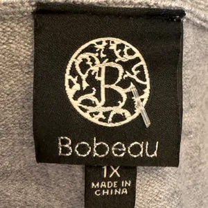BOBEAU Stitch Fix Button Front Cardi Pocketed Preppy Sweater Womens Sz 1X Gray thumbnail 7