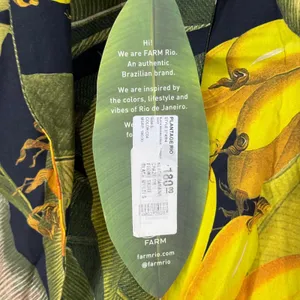 FARM Rio Black Banana Craze Front Tie High Low Skirt‎ Womens Size S Tropical thumbnail 5