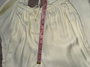 Zara light yellow flowy straight leg pants size XS thumbnail 7