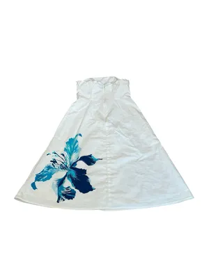 Vintage Y2K Express Strapless Midi Dress Floral Cocktail Party Summer Vacation thumbnail 6