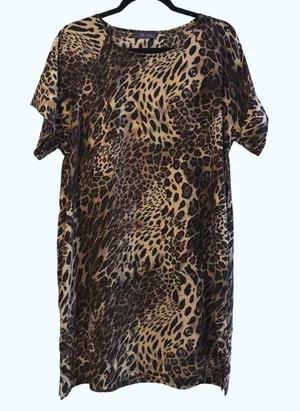 KLD Made in USA Leopard Print Dress Womens‎ Large Pockets Animal Print thumbnail 1
