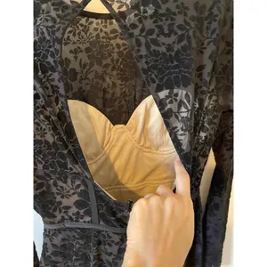 Lulu's Lace Dark Academia Goth Sexy Bodycon Mini Dress Black Size Medium thumbnail 8