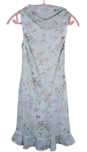 Abercrombie Floral Chiffon Mini Dress Size XXS Mint Green Ethereal Pastel Ruffle thumbnail 1