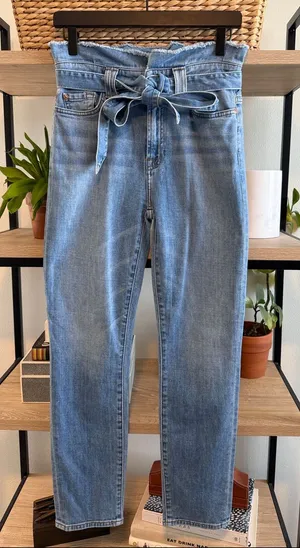 7 For All Mankind High-Rise Ankle Skinny Self Tie Raw Waistband Jeans, 27 thumbnail 1