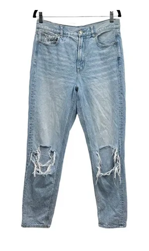 American Eagle Ripped Distressed Knee Holes Mom Jeans 8 thumbnail 1