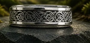 Luxury Collection Titanium Steel Black Polished Finish 8mm Band Size 14 NWT thumbnail 1
