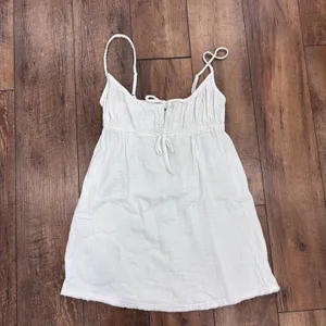 Aerie Cotton Lightweight Raw Hem White Women's Size Small Summer Dress Beach thumbnail 2