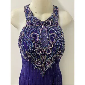 80s Alyce beaded silk maxi dress Purple Size M thumbnail 4