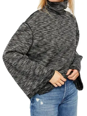 Free People We The Free Sunny Days Turtleneck Sweater Night Star Combo Small thumbnail 1