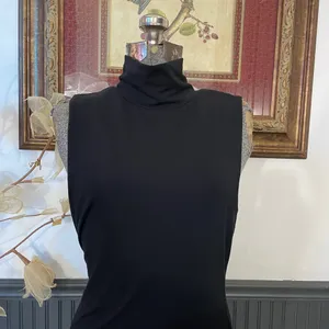 Good American Black Mock Neck High Slit Midi Dress Size 3 (Large)🧡🎀 thumbnail 6