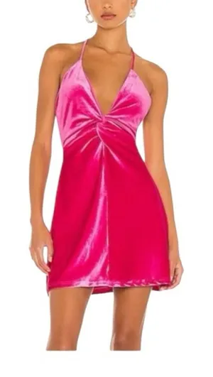 REVOLVE More To Come Kimmie Pink Velvet Mini Dress M Open Back Birthday Party thumbnail 1