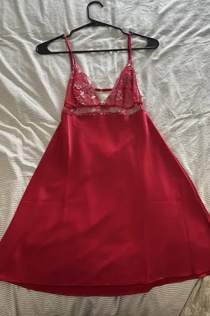 Red mini Victoria secret satin dress thumbnail 1