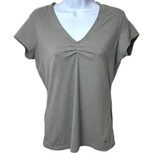 REI Grey V-Neck Blouse Camping Hiking Outdoors‎ Athletic Comfort Stretch S thumbnail 2