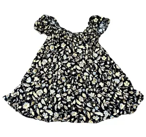 Old Navy Black Floral Ruffle-Sleeve Dress thumbnail 1