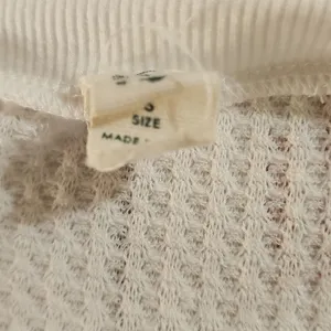 Lazy Sundays White Waffle Knit Long Sleeve Top (S) thumbnail 6