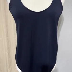 Zara W&B Collection Navy‎ Blue Scoop Neck Spaghetti Strap Tank Top Size M thumbnail 2