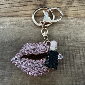 Glamorous Pink lipstick Keychain Purse Charm for Handbag Zinc Alloy NEW! thumbnail 7
