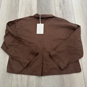 Everlane The Woven Boxy Chocolate PJ Everyday Casual Top Silky Cotton NWT M thumbnail 6