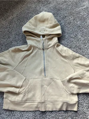 lululemon athletica Women's Beige Half-Zip Hoodie Scuba thumbnail 2