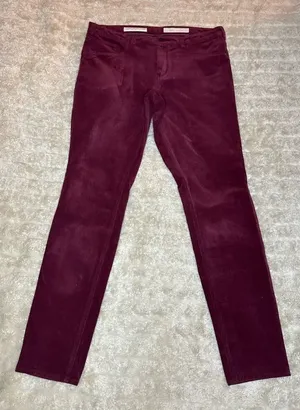 Anthropologie Pilcro and the Letterpress Serif burgundy corduroy skinny pants thumbnail 1