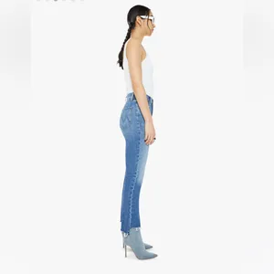 Mother High Waisted Ankle Step Fray Jeans in Loafers and Lassos thumbnail 2