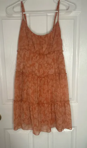 Free people inspired orange mini dress thumbnail 1