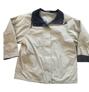 Vintage‎ Talbots Womens khaki Rain Coat size large thumbnail 1
