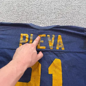 Vintage Rawlings Los Angeles Rams Shirt Jersey 21 Pleva Blue Made in USA Medium thumbnail 10