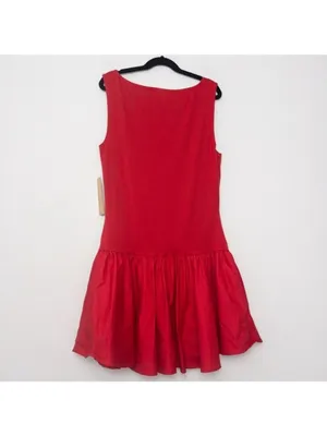 NWT o.p.t Helene Mini Dress XS Red Sleeveless Combination Puff Flared Bubble thumbnail 10