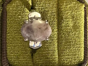 Elegant/Classic Titanium Steel Silver Purple Gemstone & Heart Accents Ring S 9 thumbnail 3