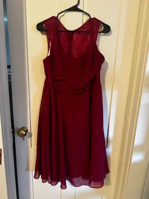 Azazie A-Line Burgundy Bridesmaid Dress thumbnail 5