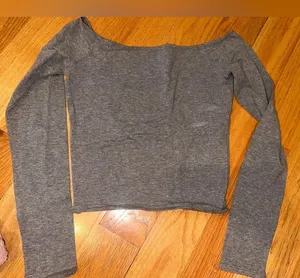 Abercrombie & Fitch Gray Off-Shoulder Bodysuit thumbnail 1