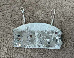 Sequin crop tank Silver thumbnail 4